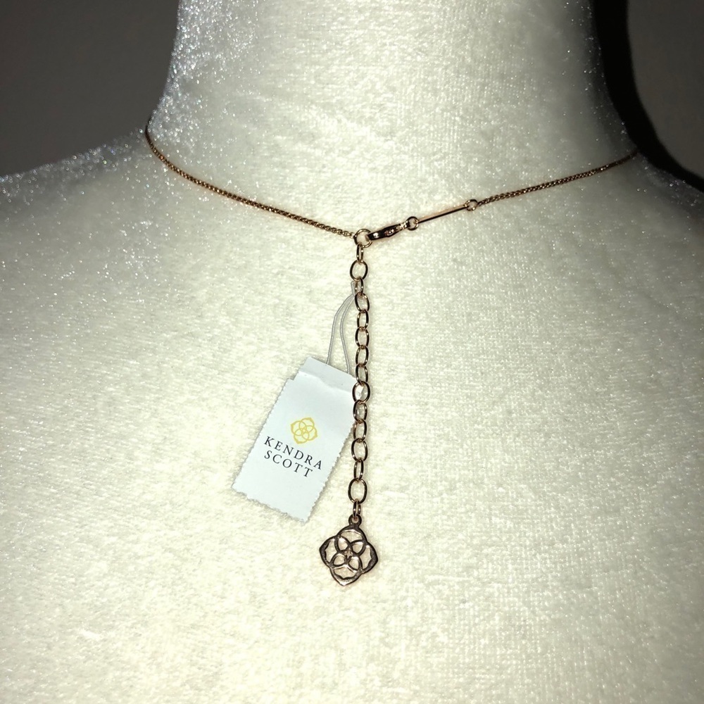 NWT KENDRA SCOTT Tess Rose Gold Chain Rose Gold Druzy Necklace - Picture 5 of 10